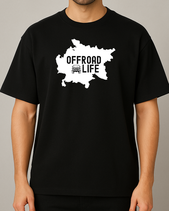Men's Cotton Oversized Tshirt - Offroad - Black