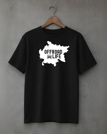Men's Cotton Oversized Tshirt - Offroad - Black