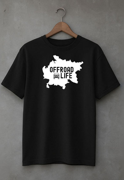 Men's Cotton Oversized Tshirt - Offroad - Black