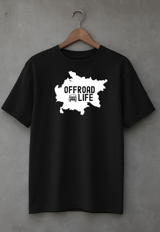 Men's Cotton Oversized Tshirt - Offroad - Black