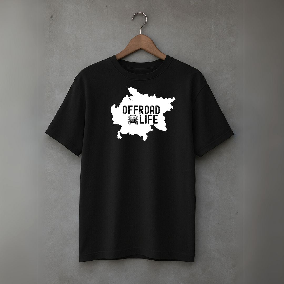 Men's Cotton Oversized Tshirt - Offroad - Black