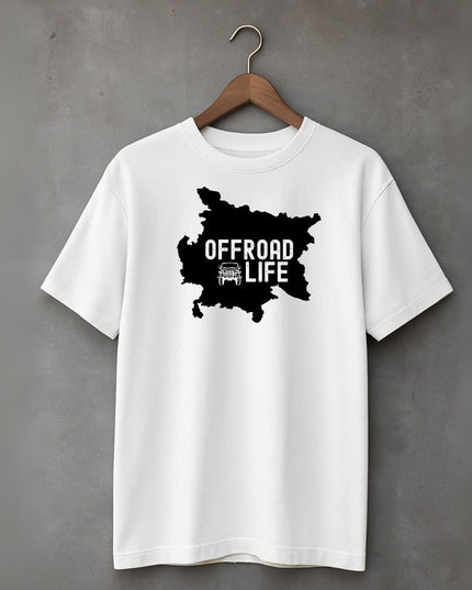 Men's Cotton Oversized Tshirt -Offroad Life- White