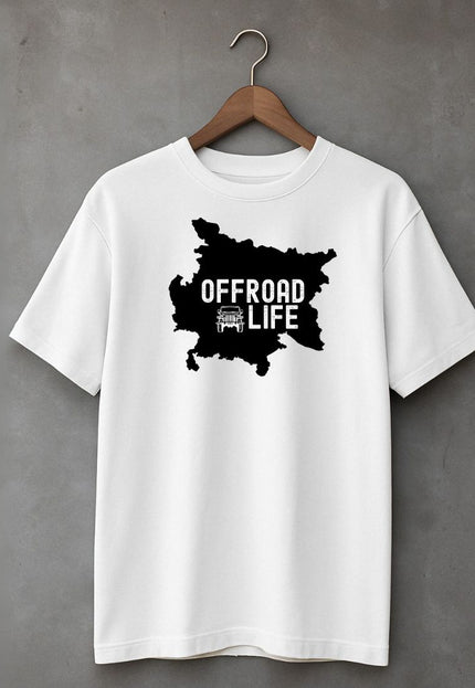 Men's Cotton Oversized Tshirt -Offroad Life- White
